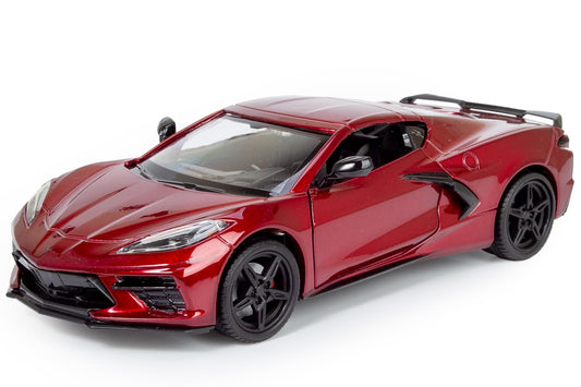 All Star Toys Corvette C8 Stingray side view emphasizes sleek profile for display collections.