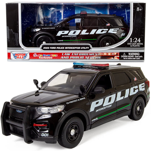 All Star Toys police interceptor diecast front view with opening doors for display