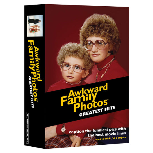 All Things Equal Awkward Family Photos Greatest Hits box for easy, laughter-filled game nights.