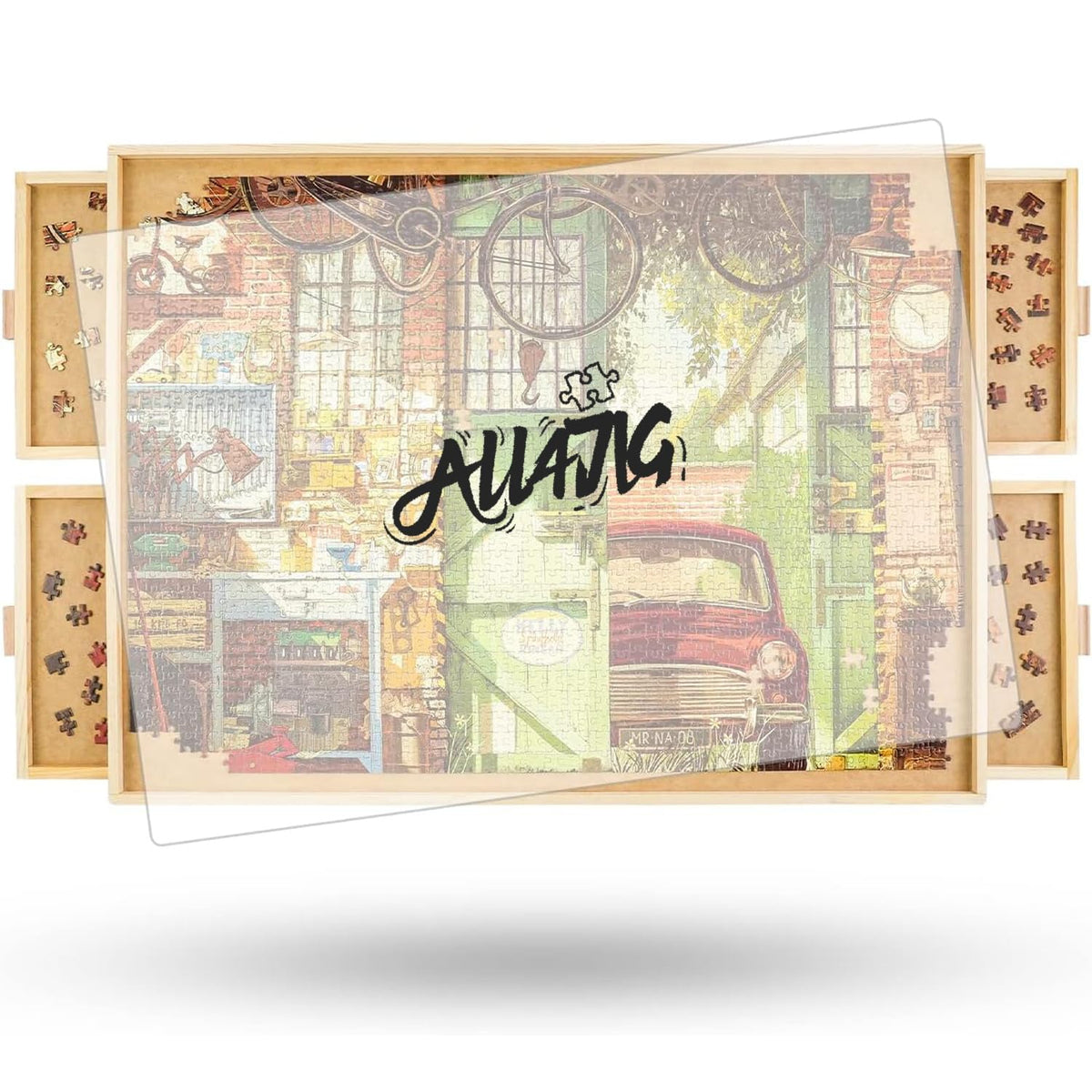 All4JIG 1500-piece rotating puzzle board top view for easy assembly and shared play.
