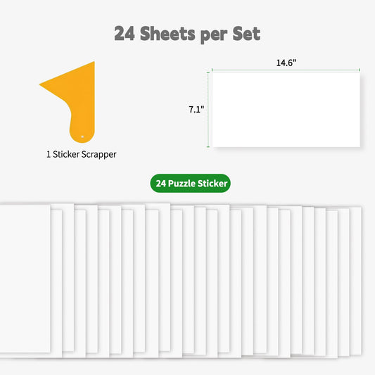 The ALL4JIG 24-pack puzzle saver enables easy, glue-free framing and instant adhesion.