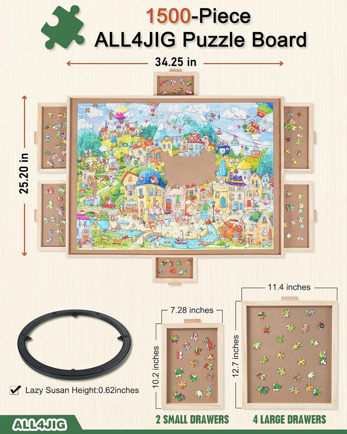 ALL4JIG puzzle cover protects your work from dust between solving sessions.