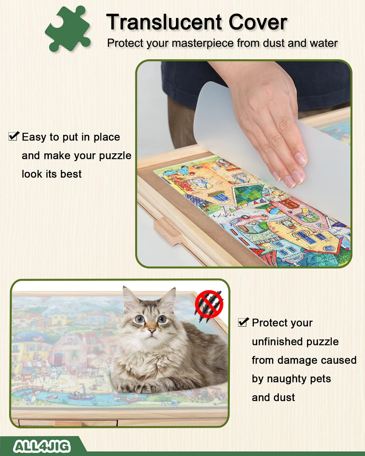 ALL4JIG drawer handles provide easy grip while organizing and swapping pieces.