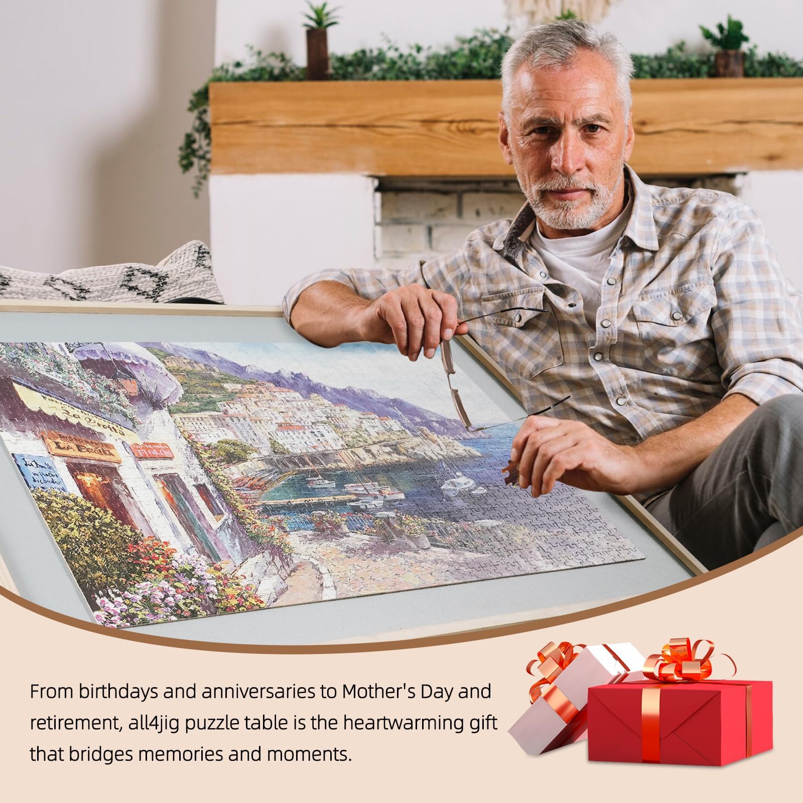 ALL4JIG eco-friendly natural wood puzzle table is durable.