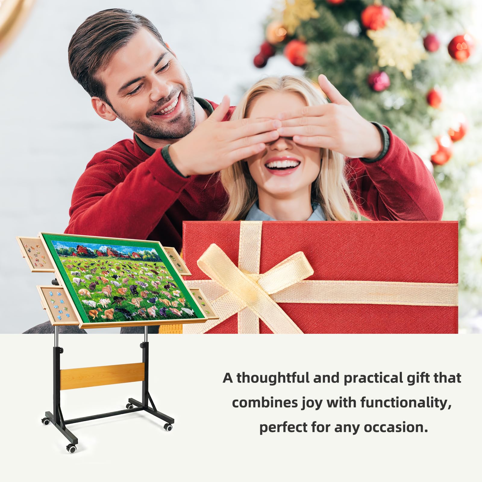 ALL4JIG adjustable height feature for comfortable puzzling.