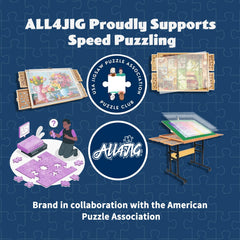 ALL4JIG spinning lazy Susan enables smooth 360-degree access to pieces.