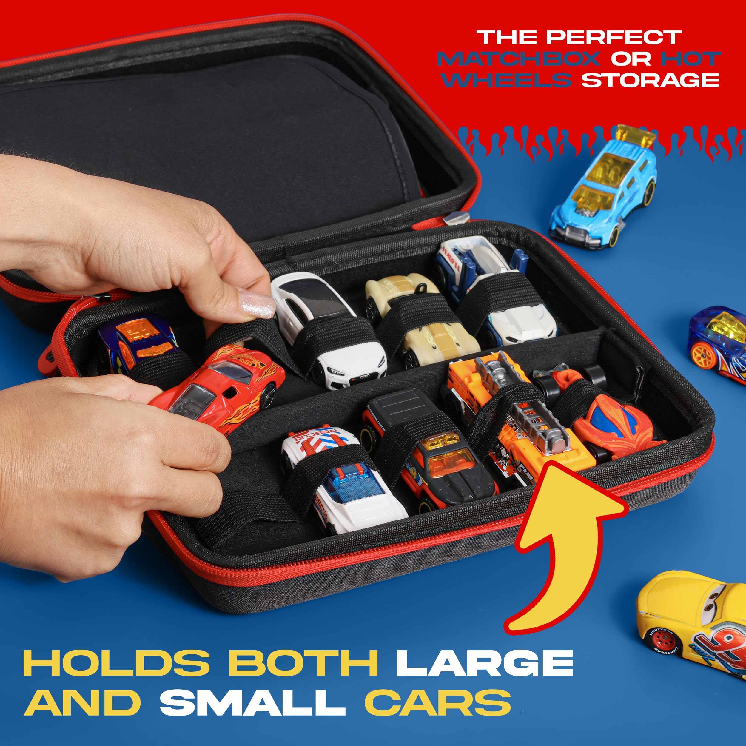 All7s sleek black exterior with red zipper for durable style