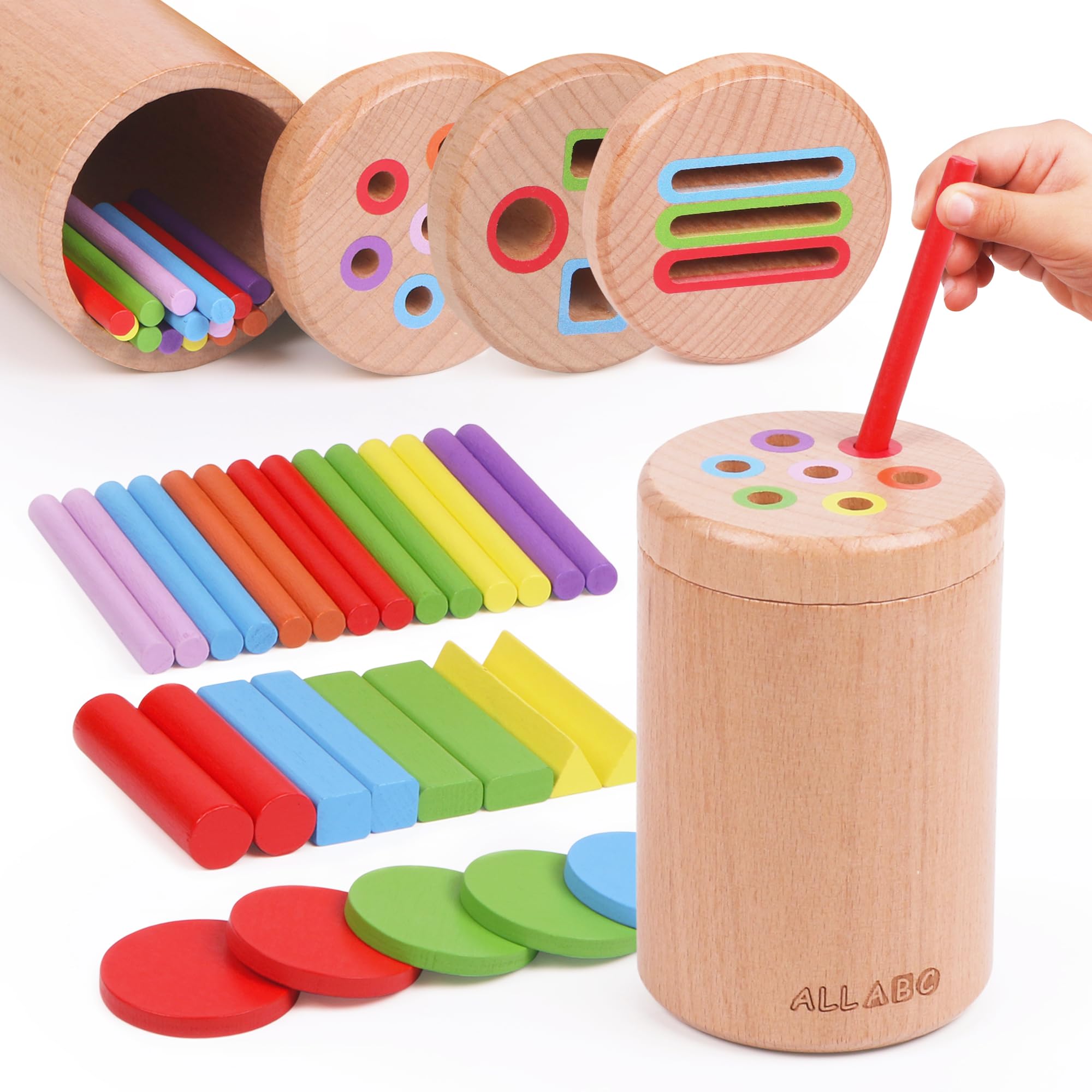 ALLABC 3-in-1 Montessori Color Sorting Toys for Toddlers (1-3 Years ...