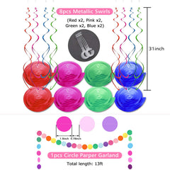 ALLFUN circle paper garland provides colorful accents for walls.