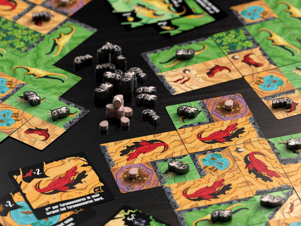 Allplay Chomp tile-laying action on the board supports strategic placement.