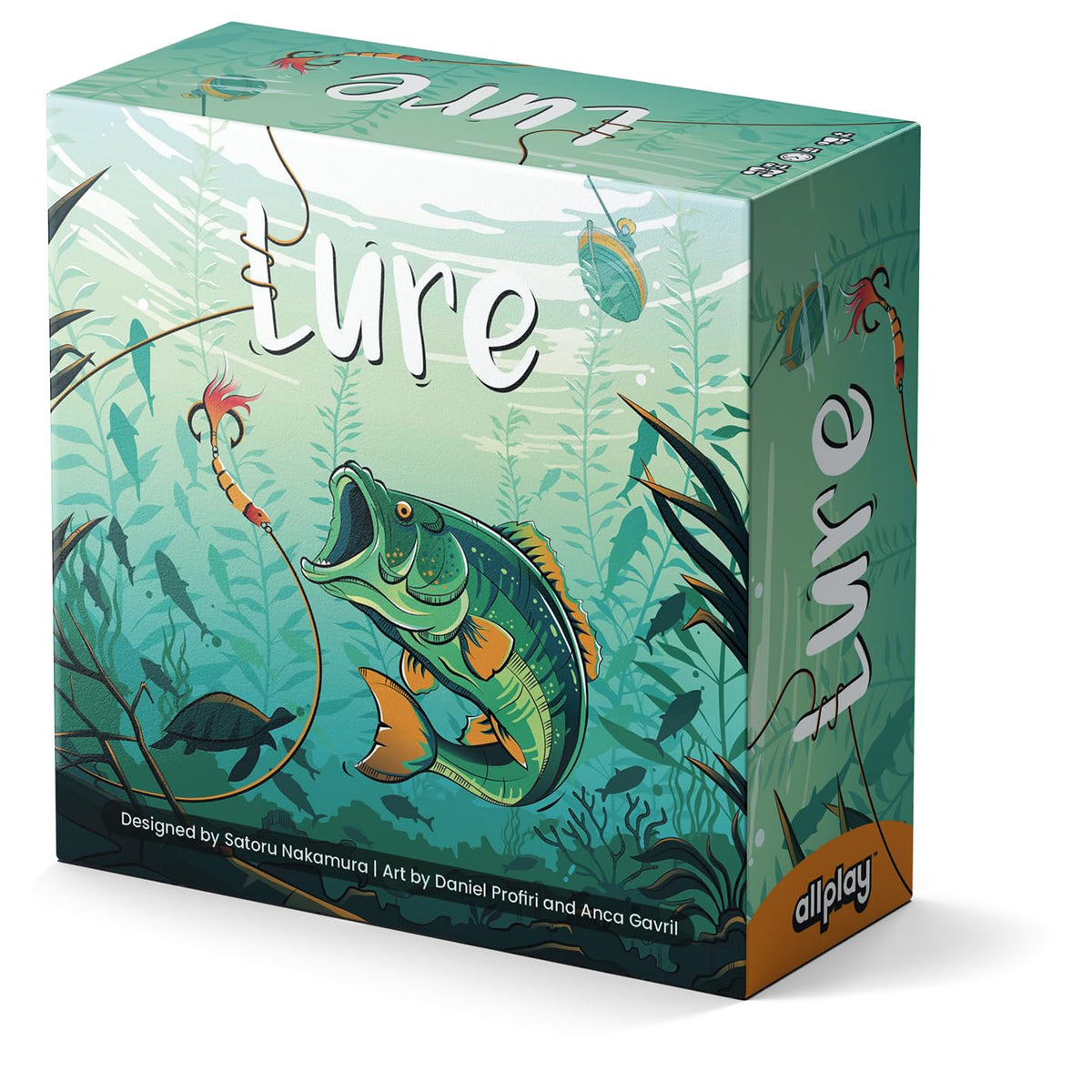 Allplay Lure Board Game: dice and fish on the table for quick, engaging play
