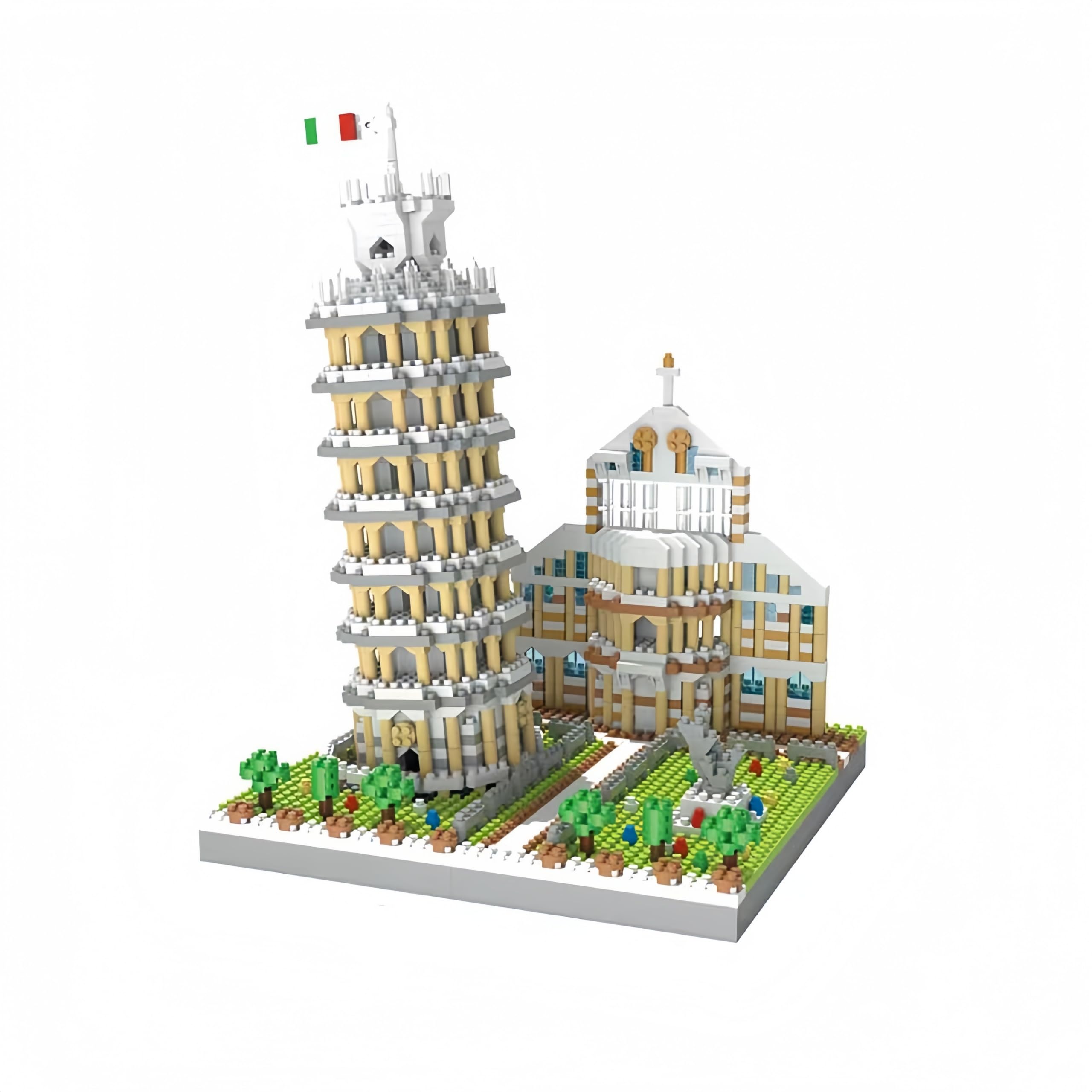 alltogetho Leaning Tower of Pisa blocks with minute detail for a precise display