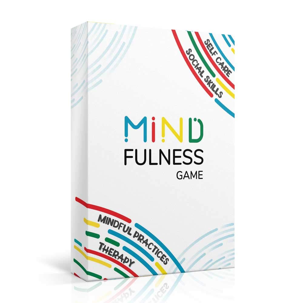Allura & Arcia Mindfulness Game deck with bright cards promoting calm focus.