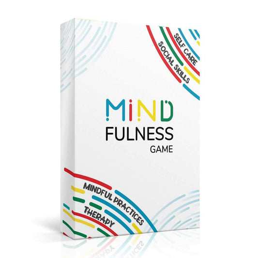 Allura & Arcia Mindfulness Game deck with bright cards promoting calm focus.