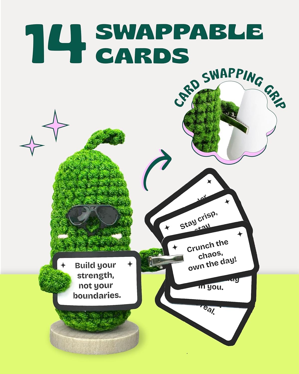 Almacura desk-friendly stress-reliever pickle for quick boosts