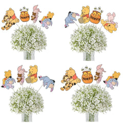 ALNGFUIK bear honeycomb centerpiece on stick for festive table decor.