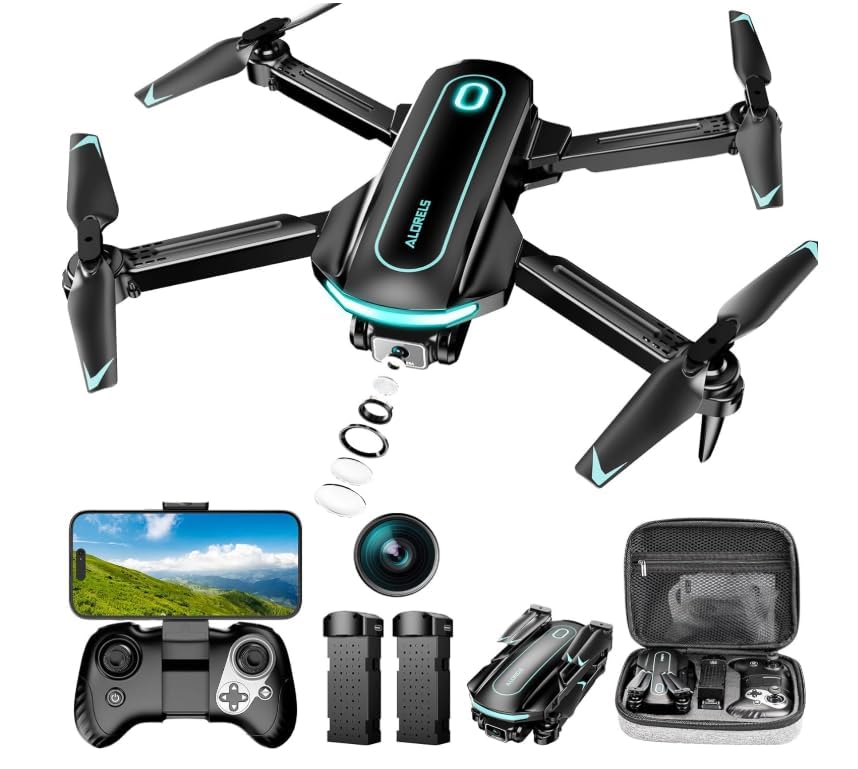 ALORELS drone camera tilt offers forward and downward angles for immersive footage.