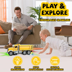 ALOTJOY one-switch action truck starts easily for little hands.