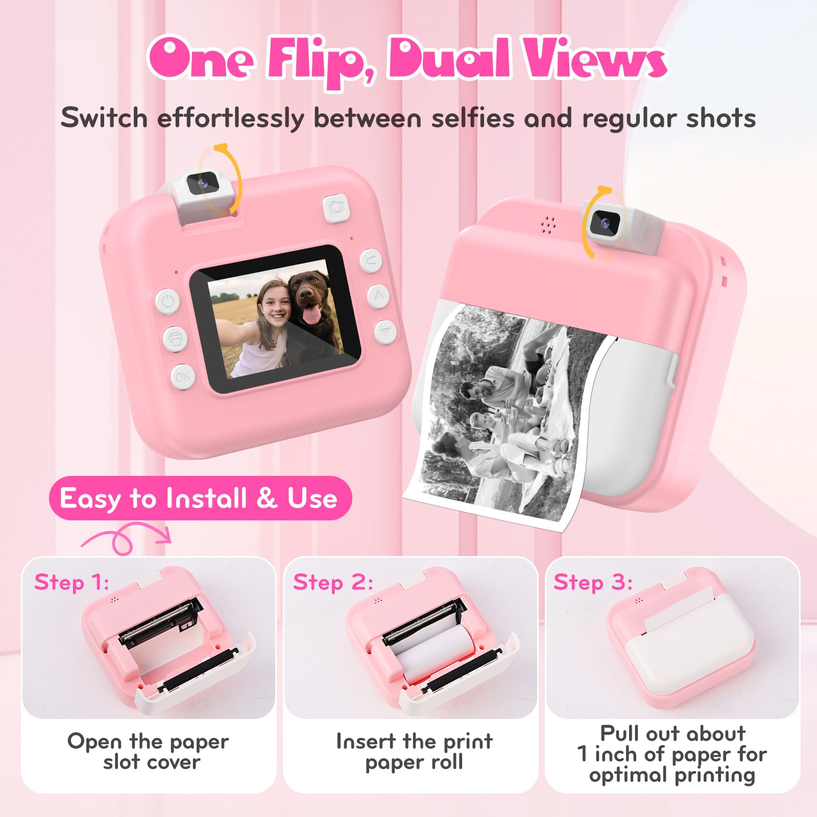 Alotwan dual selfie mode supports front and back shots.