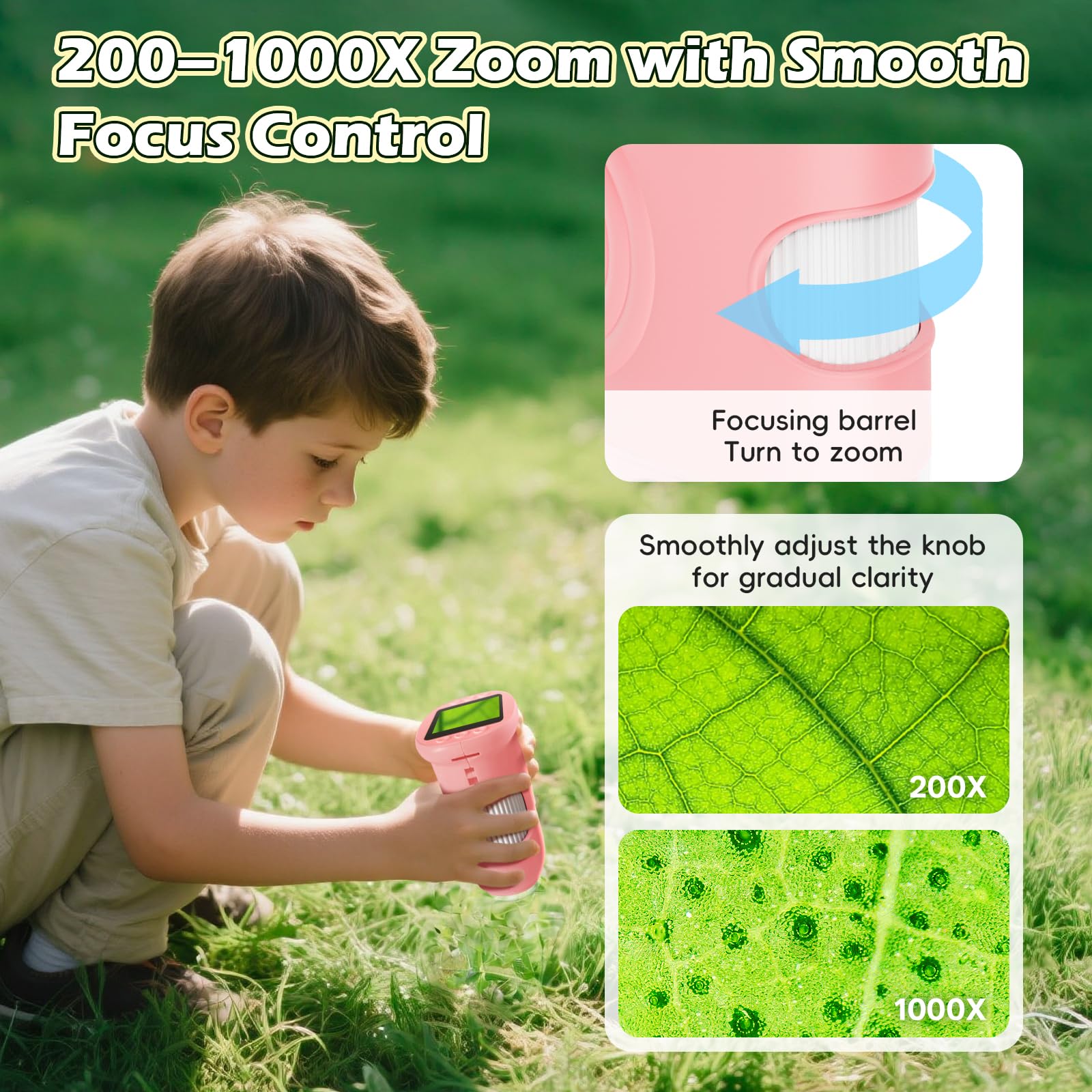 Pocket-sized microscope ideal for travel and classroom use.