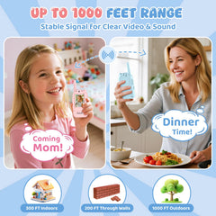 Alotwan video walkie talkie kids battery charging indicator for longer play.