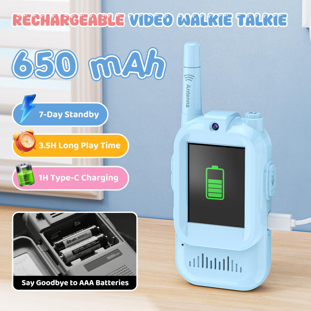 Alotwan video walkie talkie kids neck strap for hands-free carrying.