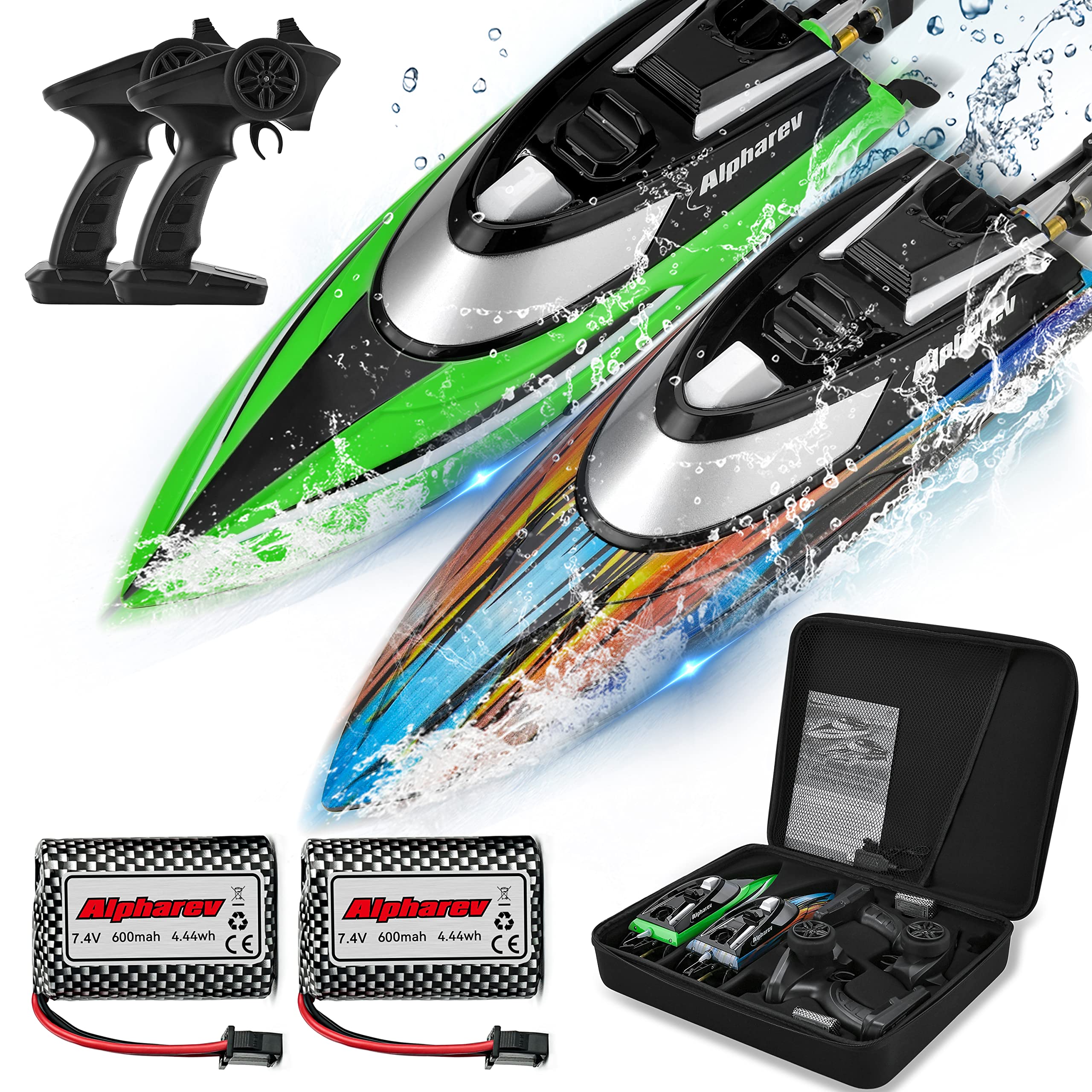 ALPHAREV R308MINI RC boat with case for easy transport and storage