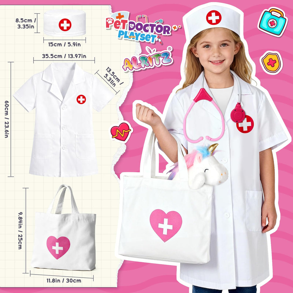 Alritz child playing doctor scene with unicorn patient