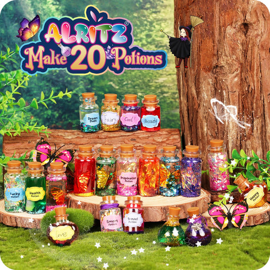 Alritz Fairy Mixies bottles display for DIY potions and stories