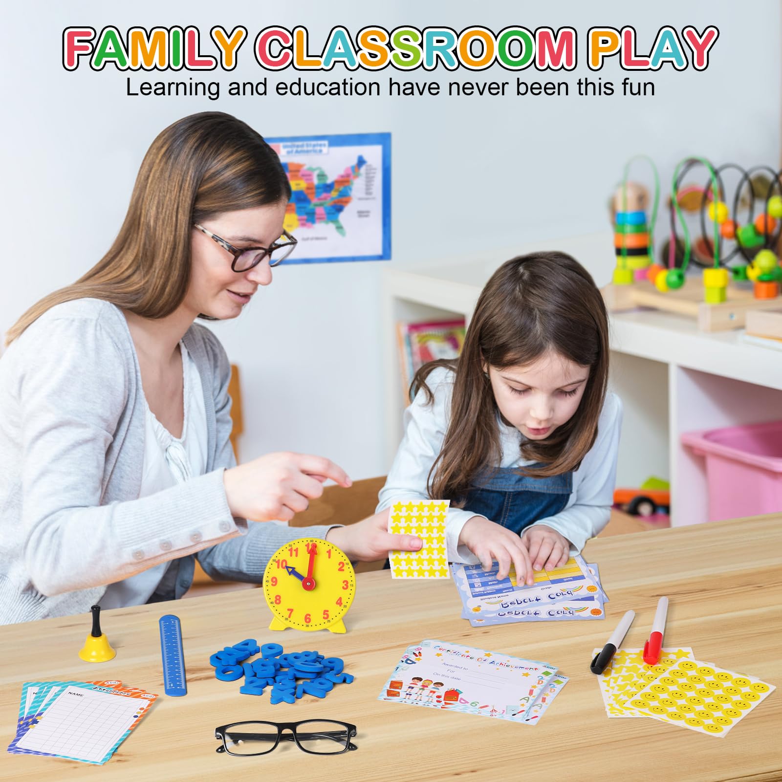 Alritz pretend play teacher set smiley eraser adds playful checkpoints