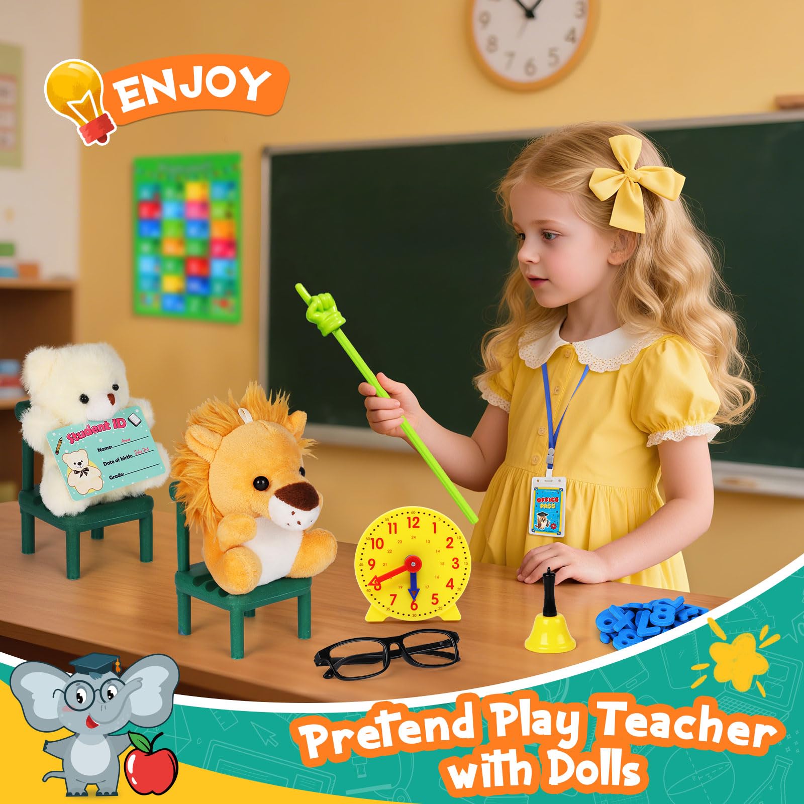 Alritz pretend play teacher set storage bag - keeps all pieces neatly organized