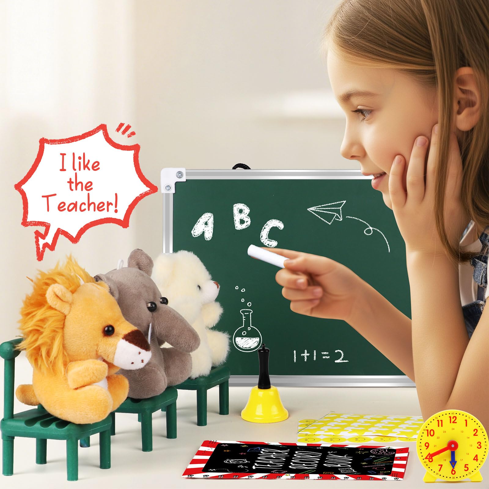 Alritz pretend play teacher set whiteboard - double-sided surface for writing and drawing