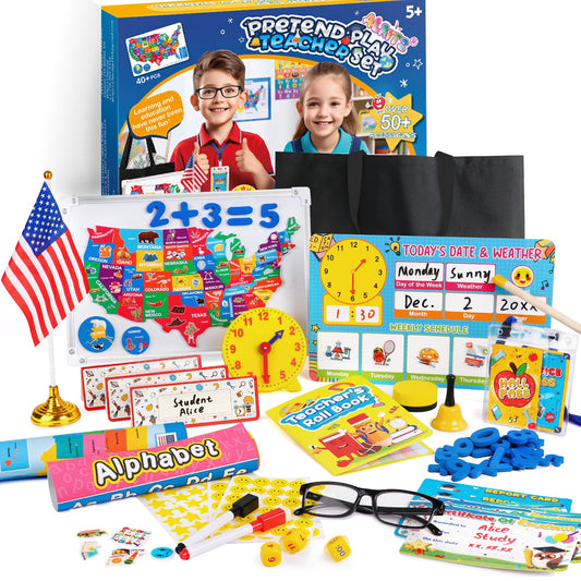 Alritz pretend teacher map puzzle on the whiteboard supports geography exploration and interactive learning.