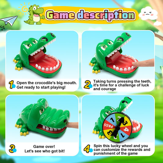 ALS AILISUO alligator teeth game in hands during playful interaction