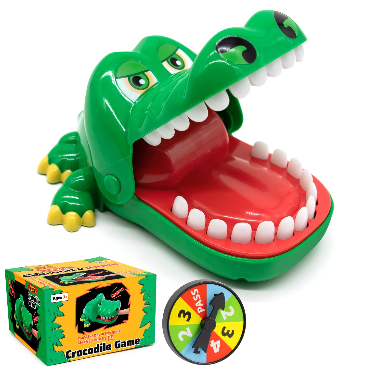 ALS AILISUO crocodile teeth toy closeup with bright colors and smooth surface for gentle play