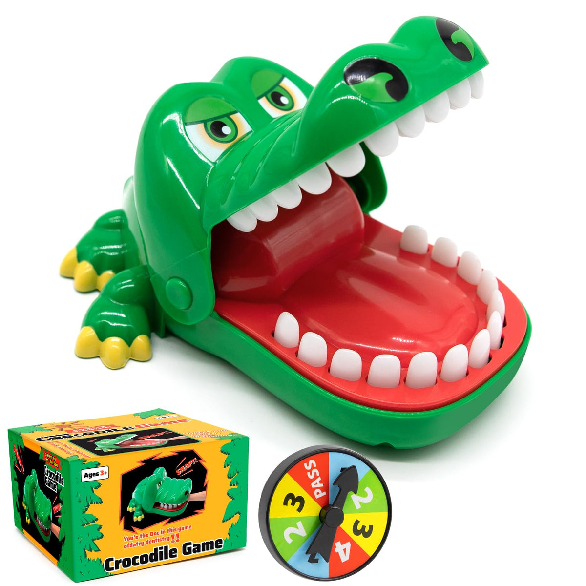 ALS AILISUO crocodile teeth toy closeup with bright colors and smooth surface for gentle play