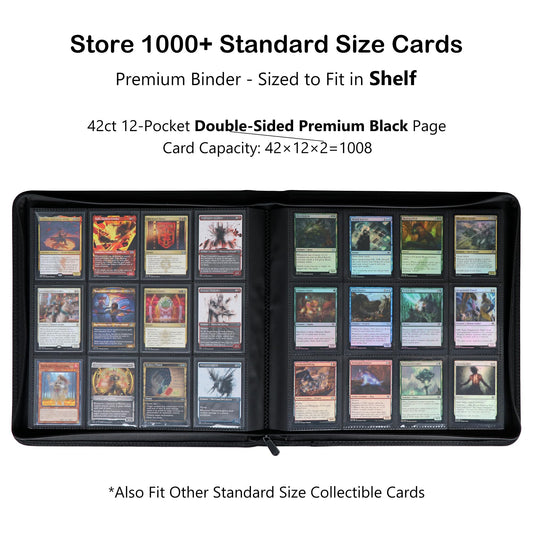 Alteagle binder open showing 12 pockets for easy card access.