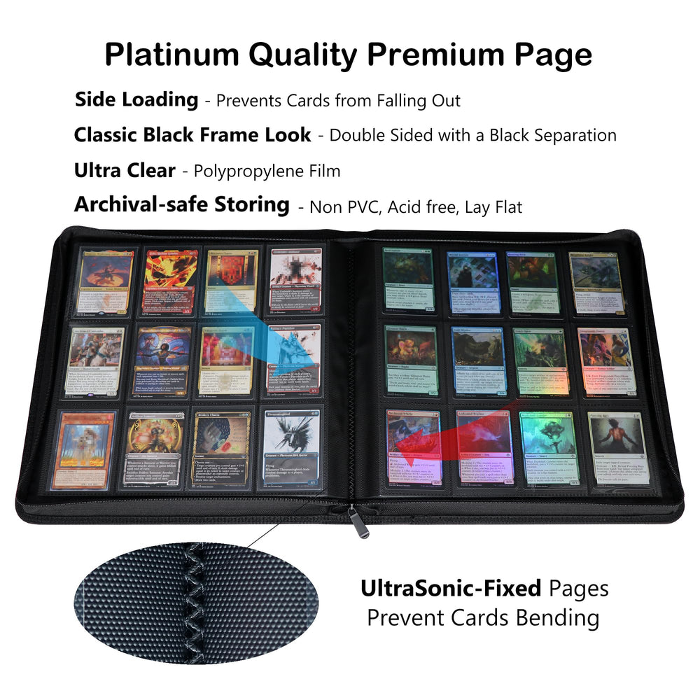 Alteagle leatherette padded cover protecting card sleeves during handling.