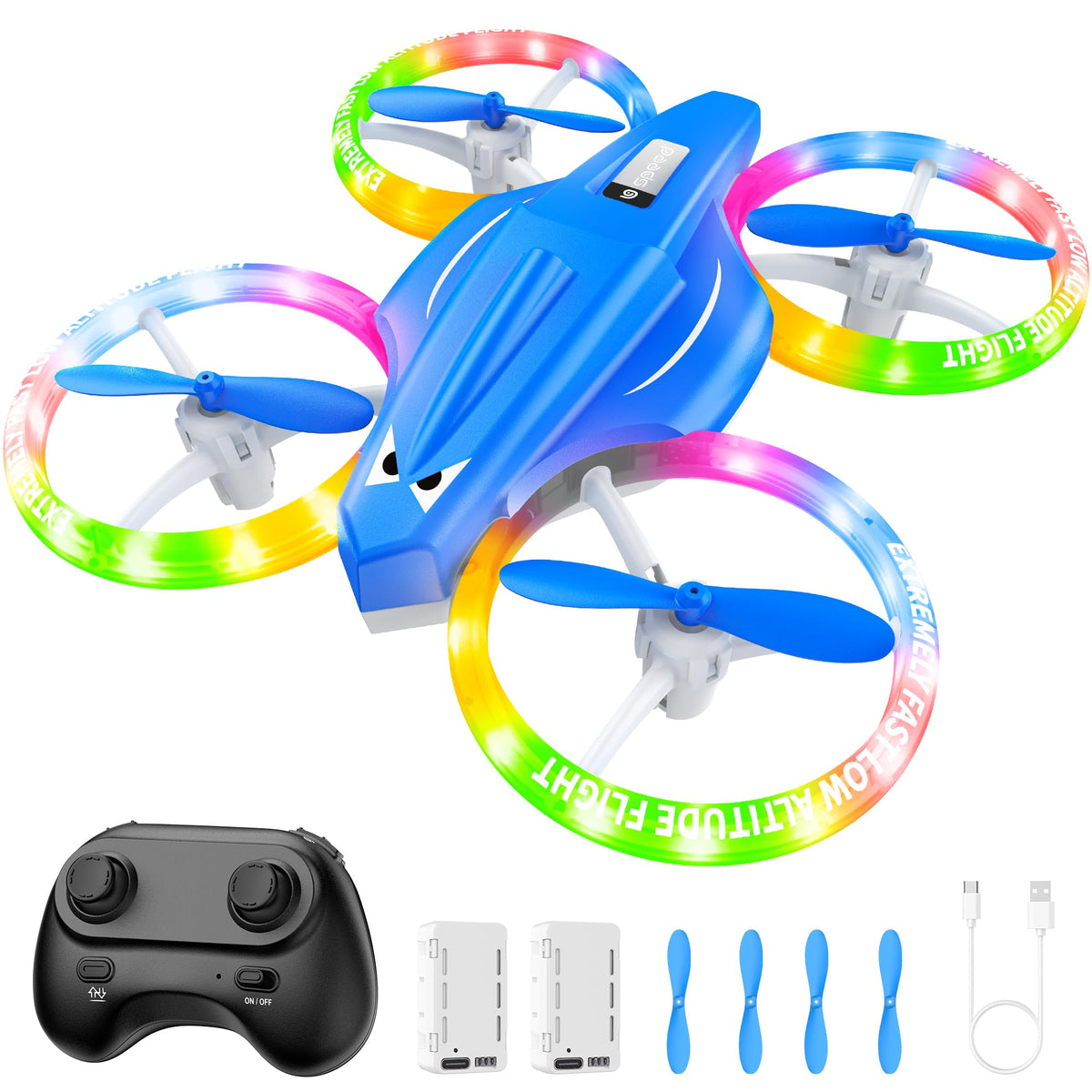 ALTITACO Kids Drone with cool lighting for dynamic indoor flights and eye-catching effects.