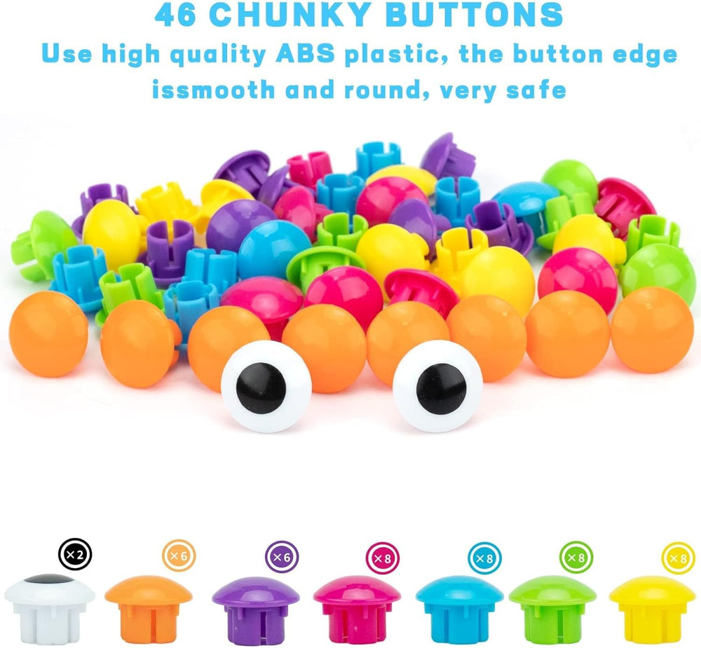 Gift-ready AluAbi Button Art Toys set designed for birthdays and holidays.
