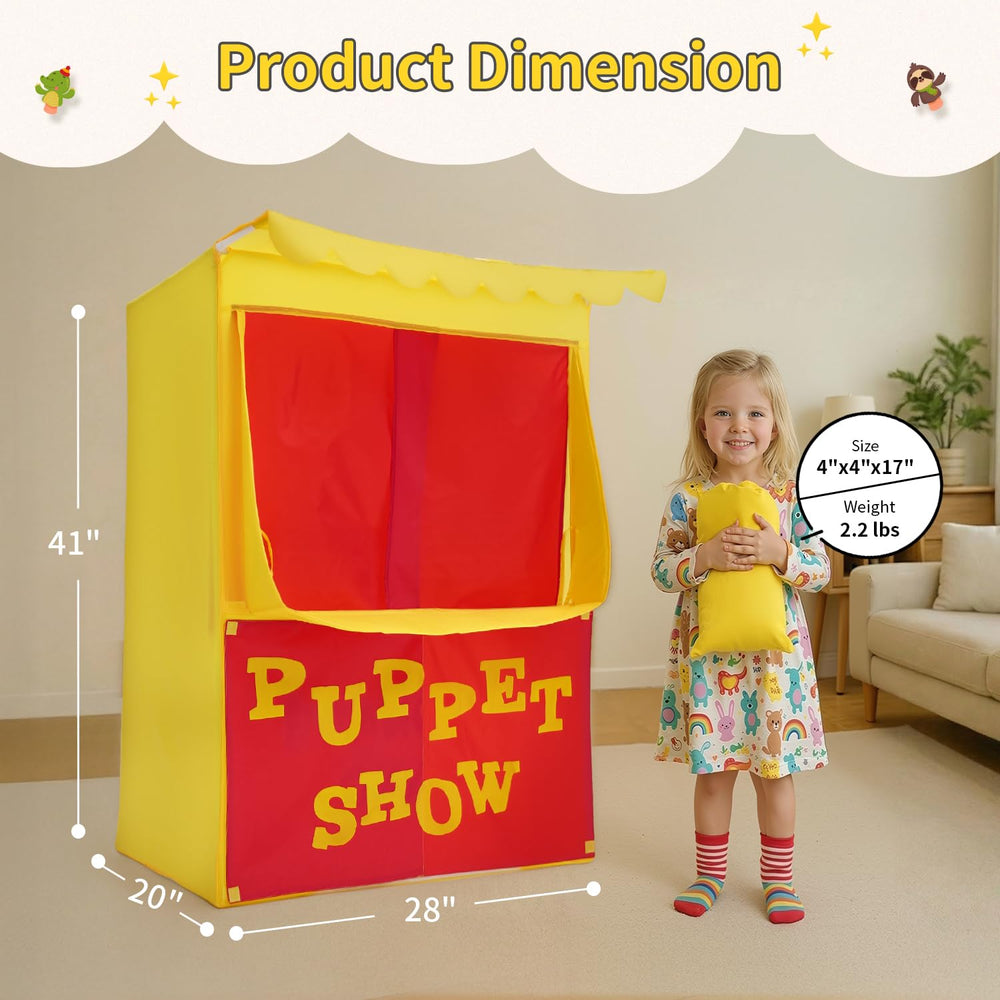 Alvantor puppet show front stage invites interactive storytelling and social play.