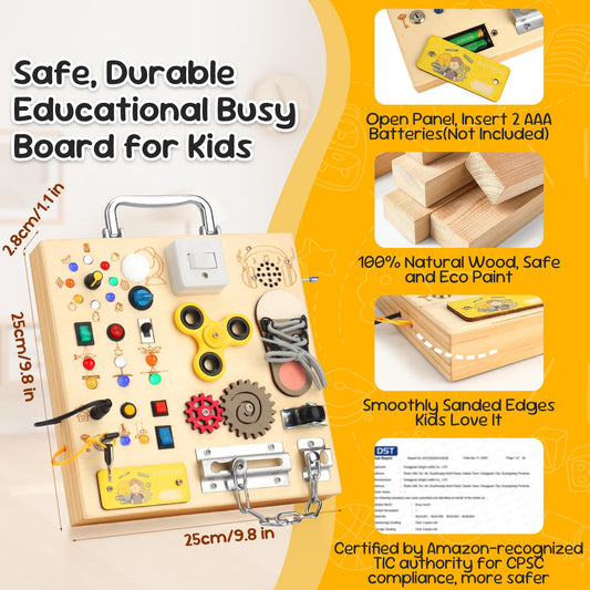 AMGAMGTS Montessori educational toy activity board encourages early exploration and skill-building.