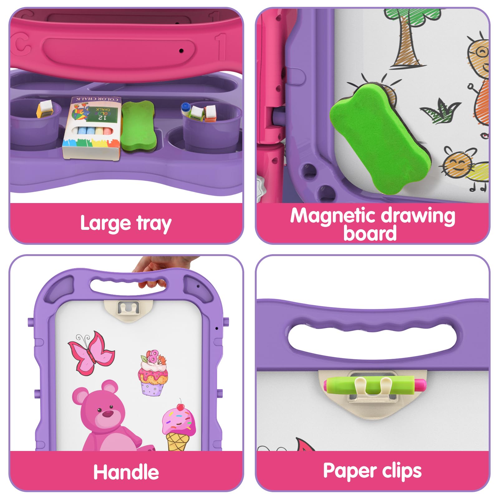 Amagoing Easel chalkboard and whiteboard sides for varied activities