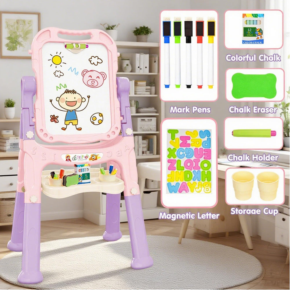 Amagoing compact, lightweight easel with triangle bracket provides stable painting.