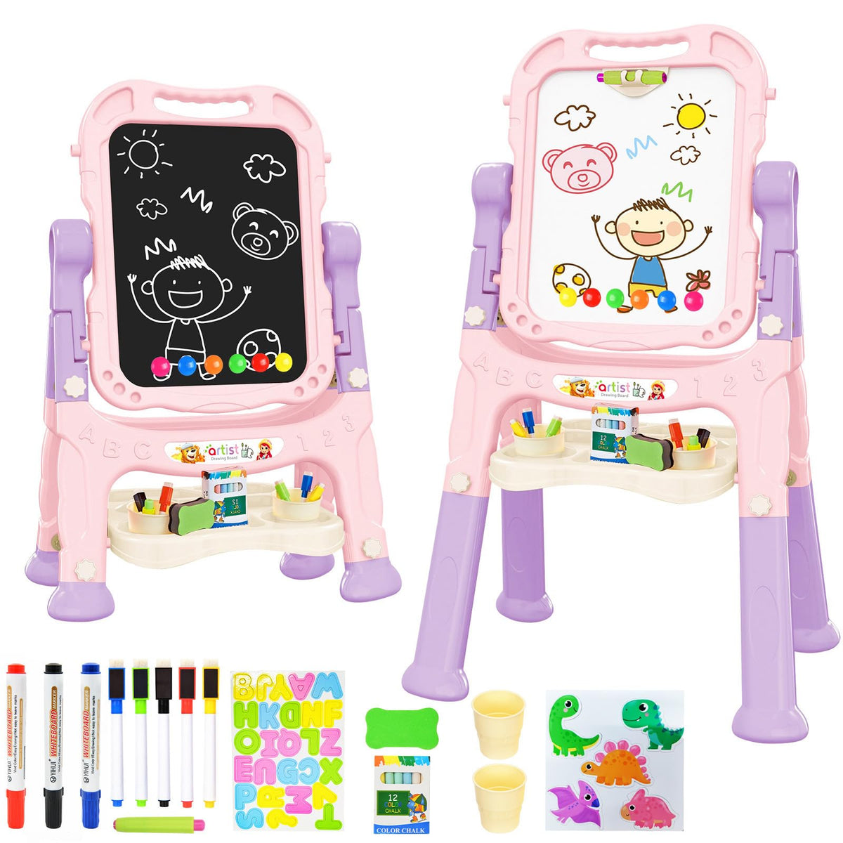Amagoing easel for kids height adjustable, great for growing artists during art time.