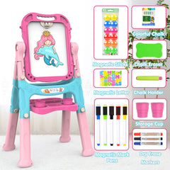 Amagoing easel includes a paper clip for crafting on paper sheets.