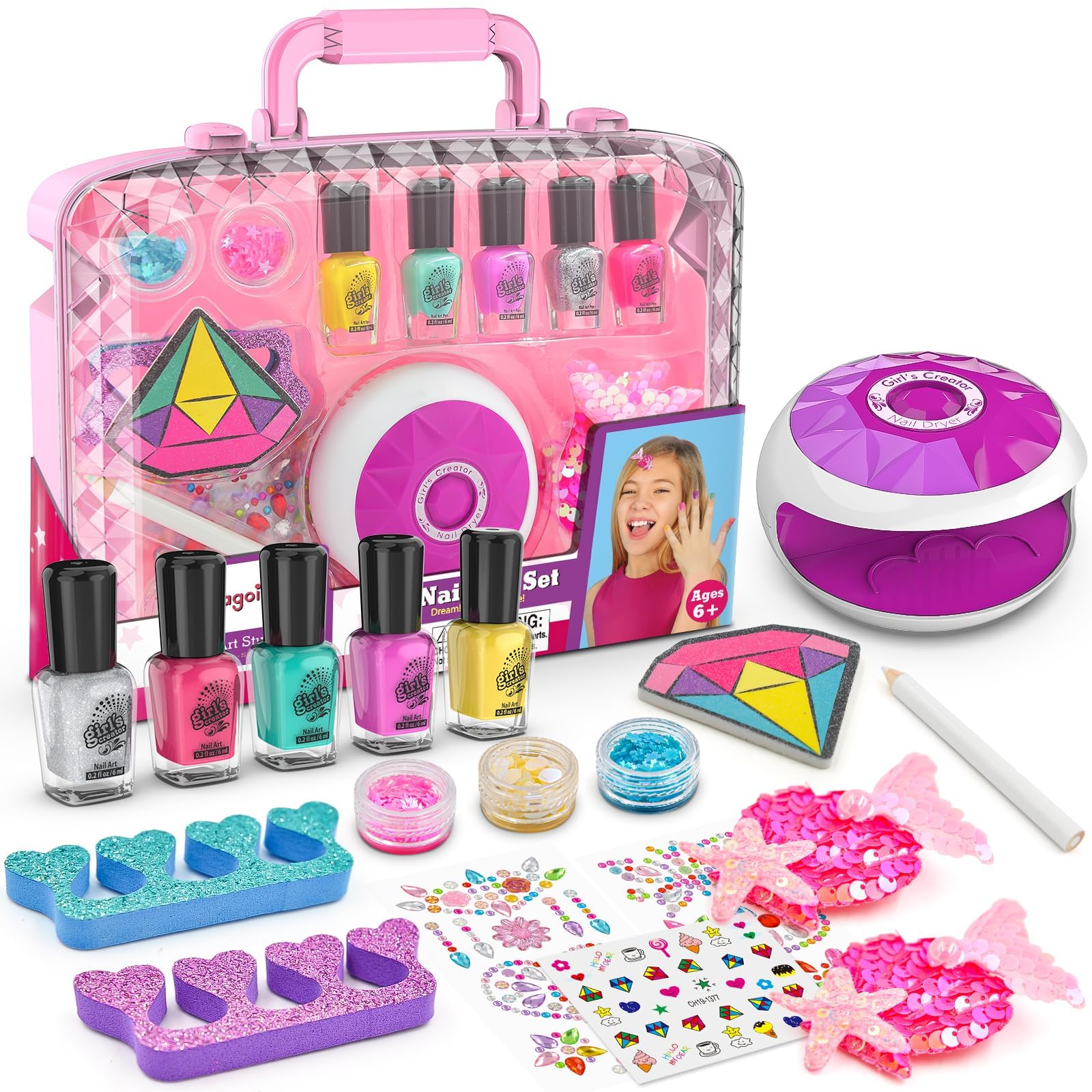 Amagoing kids nail-art activity set portable creativity on the go