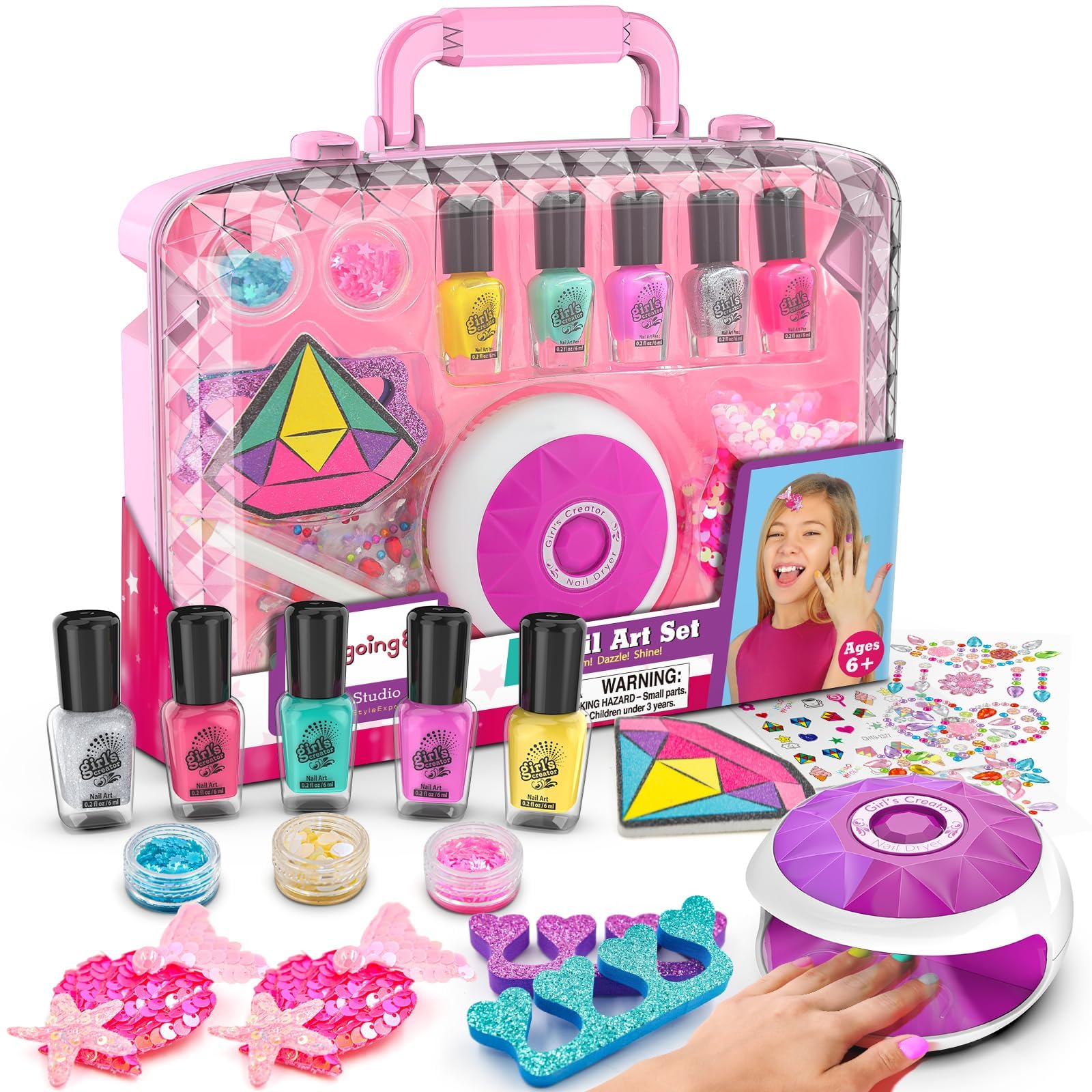 Amagoing kids nail polish set with storage box organized for easy play