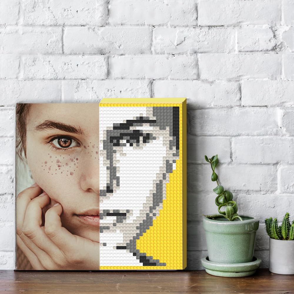 Amalia mosaic portrait bricks dark grey for depth and texture
