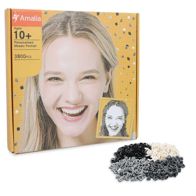 Amalia mosaic portrait kit baseplate for stable display